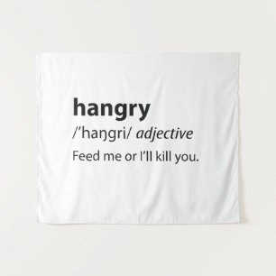 Hangry Funny Dictionary Definition Wandteppich