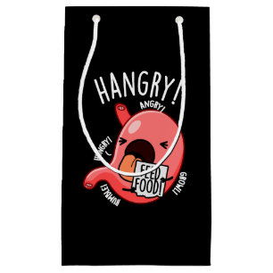 Hangry Funny Stomach Pun Dark BG Kleine Geschenktüte