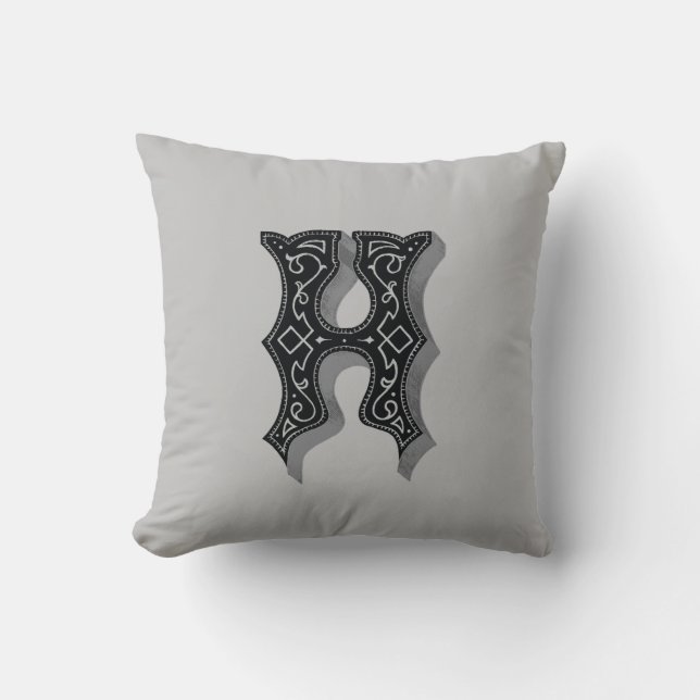 Hangtown Pillow (Holzschnitt) Kissen (Vorderseite)