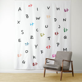 Hangul und das Alphabet-Tapisserie Wandteppich