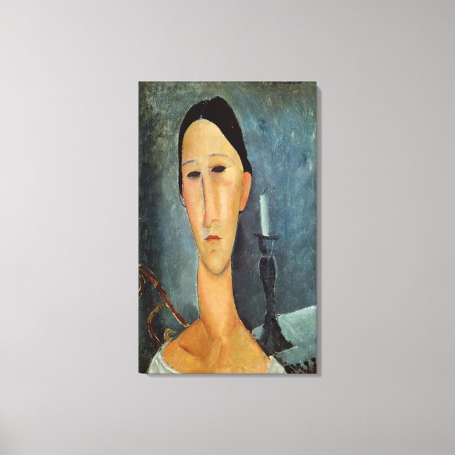 Hanka Zborowska mit einem Candlestick, 1919 Leinwanddruck (Vorderseite)