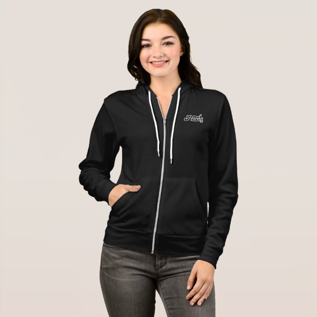 Hanks Honky Tonk (Frauen) Hoodie im Schwarzen (Vorne ganz)