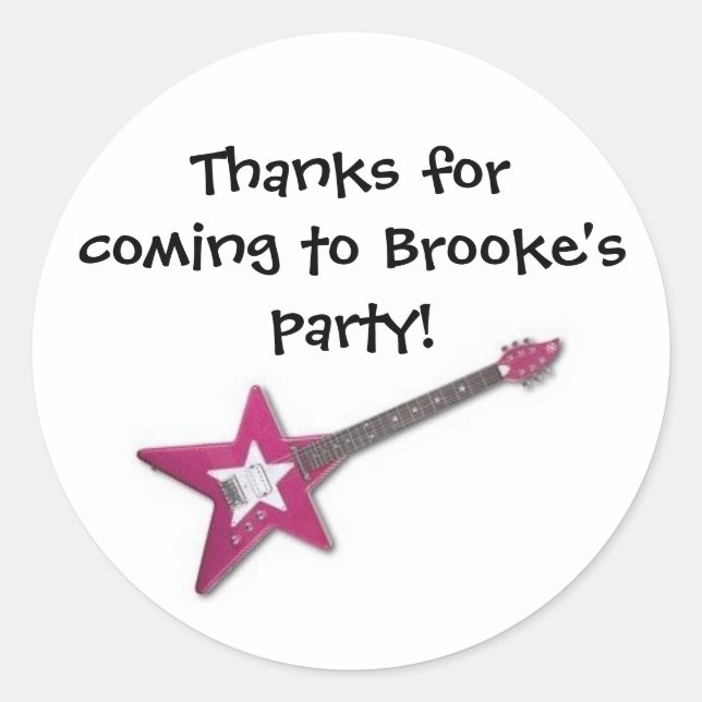 Hanna Montana/Rock Star Goody Bag Label Runder Aufkleber (Vorderseite)