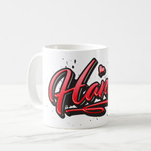 Hanna red Heart Graffiti Tasse Kaffeetasse