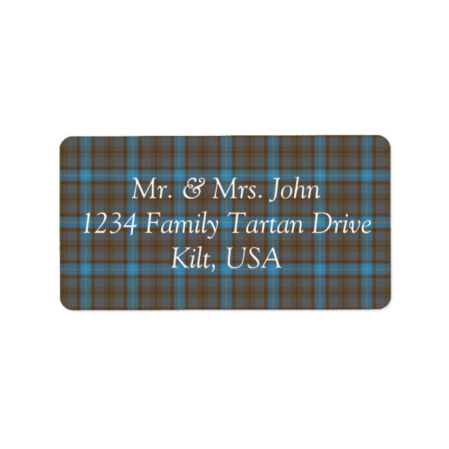 Hanna Tartan Label Adressaufkleber (Vorne)