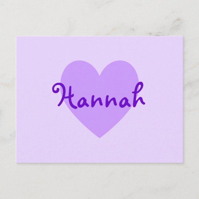 Hannah auf Lila Postkarte (Vorderseite)