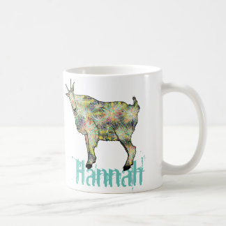 Hannah Colorful Funky Weird Goat Funny Animal Art Kaffeetasse