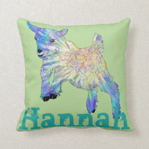 Hannah Farbige Niedliche Babyziege Springendes Tie Kissen