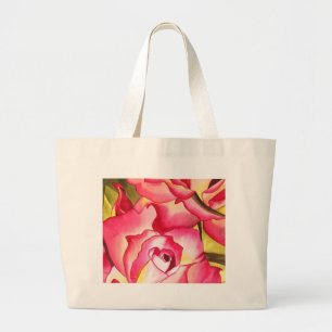 Hannah Gordon Rosa Aquarellkunst Jumbo Stoffbeutel