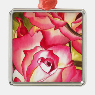 Hannah Gordon Rosa Aquarellkunst Ornament Aus Metall