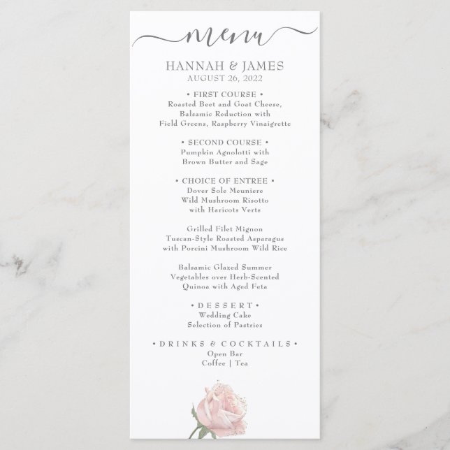 Hannah | Hochzeit der modernen Chic Whimsical Call Menükarte (Vorderseite)