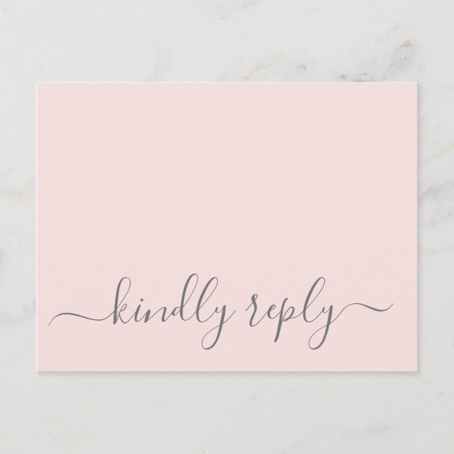 Hannah Modern Simple Pink Meal Choice UAWG Wedding Postkarte (Vorderseite)