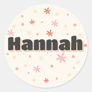 Hannah Name niedlich Design Runder Aufkleber