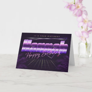 Hannah Name Vorname lila retro Karte Geburtstag