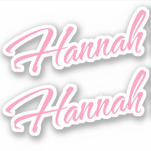 Hannah Nom décoratif en rose x2 Sticker (Devant)