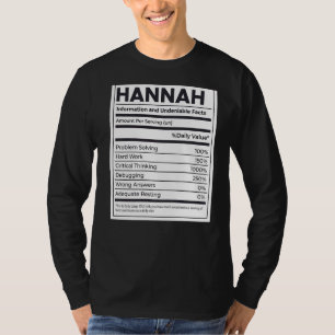 Hannah Nutrition Information Problem lösen T-Shirt