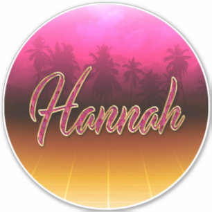Hannah Prénom Golden Pink Autocollants