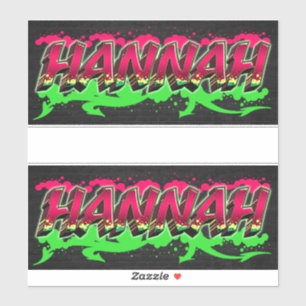 Hannah Prénom Nom Graffiti Autocollant Autocollant