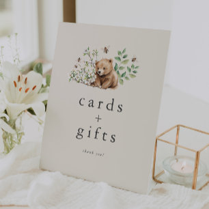 HANNAH Vintag Bear Baby Duschkarten und Geschenke Sockelschild