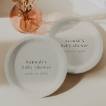 HANNAH Vintag Boho Moderne einfache Babydusche Pappteller<br><div class="desc">Diese Vintagen, modernen, einfachen Baby Duschpapiere der Hannah Collection eignen sich ideal für eine kleine Babydusche. Die neutrale Creme und die graue Farbgestaltung zeichnen sich durch eine moderne, undekorierte Typografie mit einem einzigartigen minimalistischen Stil aus. Personalisieren Sie Ihre Baby Dusche Teller mit dem Namen der Mutter zu sein und das...</div>