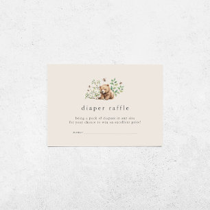 HANNAH Vintag Woodland Babydusche Windelwindeln Begleitkarte