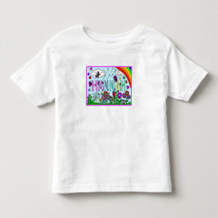 Hannah Whimsical Blume, Rainbow T-S Kleinkind T-shirt