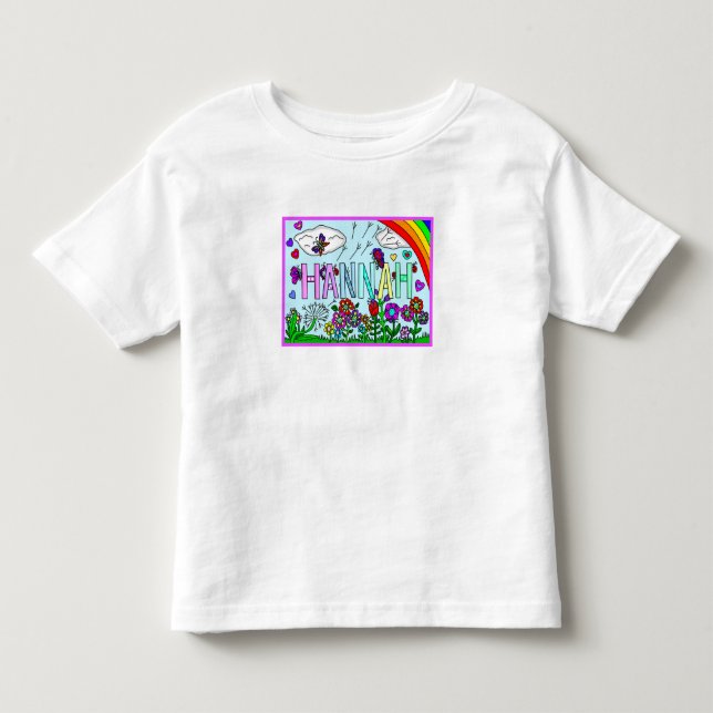 Hannah Whimsical Blume, Rainbow T-S Kleinkind T-shirt (Vorderseite)
