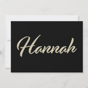 Hannah white gold Handwriting Karte