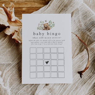 HANNAH Woodland Baby Baby shower Bingo Carte de je