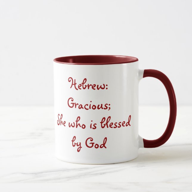 Hannahbedeutungs-und -namen-Ursprungs-Tasse Tasse (Rechts)