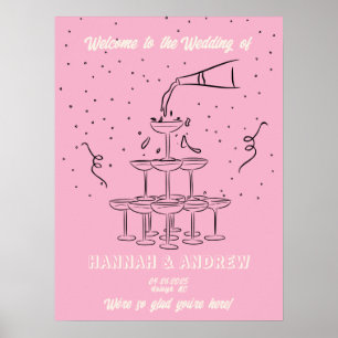 Hannahs Welcome Wedding Champange Turm Poster