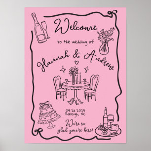 Hannahs Welcome Wedding Wavy-Frame-Bug Poster
