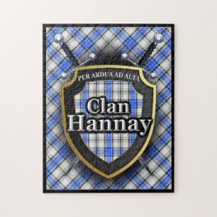 Hannay Clan Tartan Schwerter und Schild