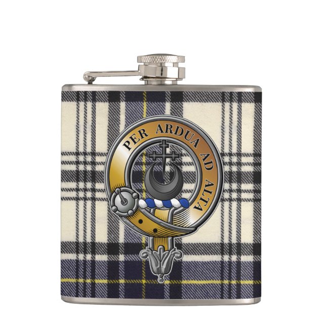 Hannay Tartan & Abzeichen Flachmann (Vorderseite)