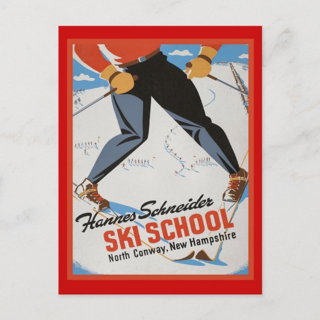 Hannes Schneider Ski School Postkarte (Vorderseite)