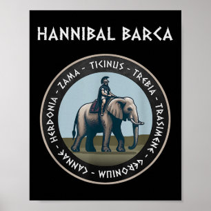 Hannibal Barca 2. Punic War Battles Carthage Poster