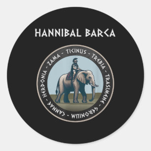 Hannibal Barca 2. Punic War Battles Carthage Runder Aufkleber