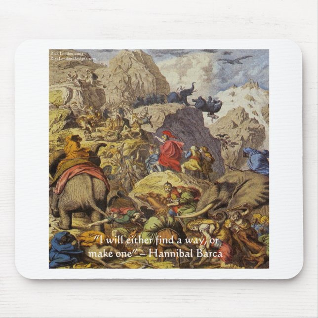 Hannibal Barca & Army & Quote Ohrts & Cards Mousepad (Vorne)