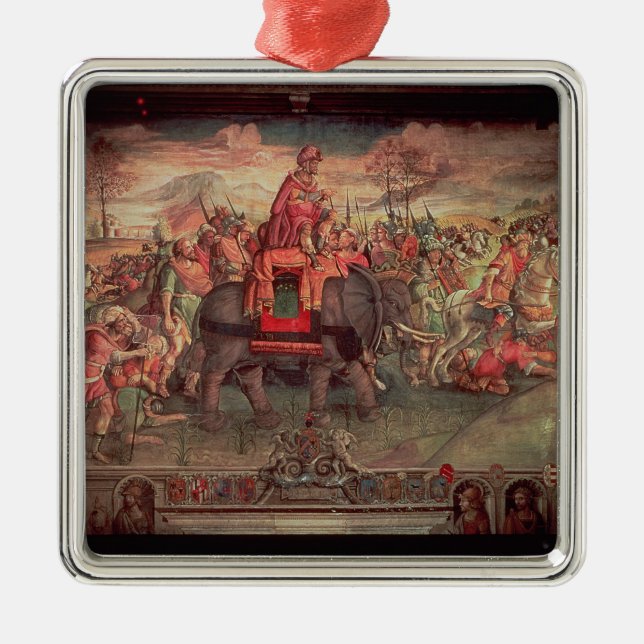 Hannibal, welches die Alpen überquert Silbernes Ornament (Vorne)