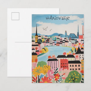 Hannover Deutschland Reise Stadt Malerei Ästhetik Postkarte