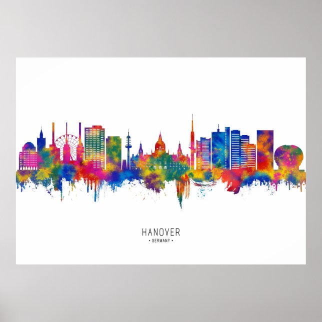Hannover Deutschland Skyline Poster (Vorne)