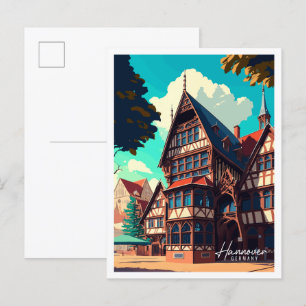 Hannover Deutschland Vintage-Reiseillustration Postkarte
