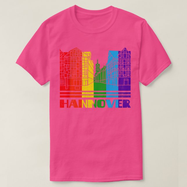 Hannover Pride Hannover LGBT-Geschenk LGBTQ-Suppor T-Shirt (Design vorne)