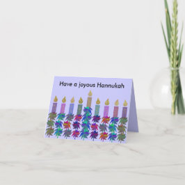 Hannukah Blume Menorah Karten