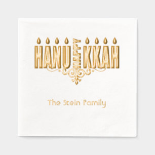 Hannukah Foil Stamps Napkins Servietten Mit Folie