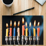 Hannukah Menorah Feiertagskarte<br><div class="desc">Anpassen mit eigenem Text</div>