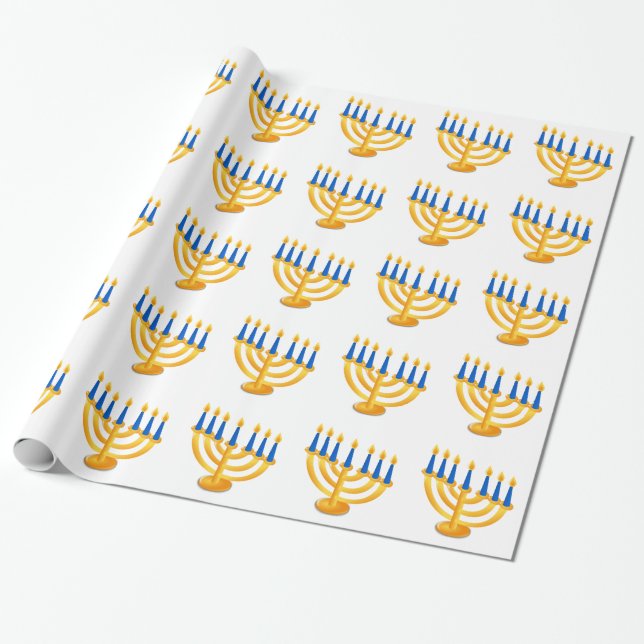 Hannukah Menorah Geschenkpapier (Ungerollt)
