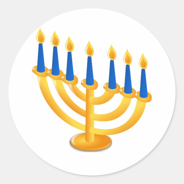 Hannukah Menorah Runder Aufkleber (Vorderseite)