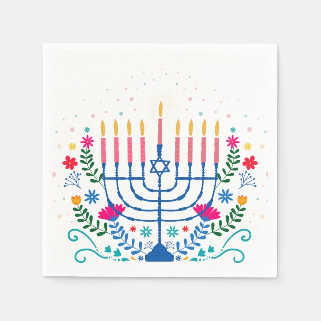 Hannukah menorah serviette (Vorderseite)