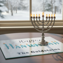 Hannukah Menorah Tropfen Board Candle Tischset